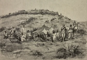 Batteri af Federico Ciccodicola (1860-1924), Eritrea, tegning af E X fra L