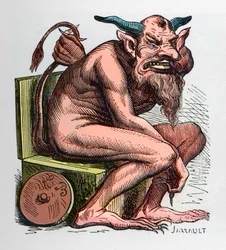 Belphegor, illustration fra »Den infernalske ordbog« af Jacques Albin Simon Collin de Plancy