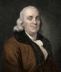 Benjamin Franklin (1706-1790) - gravering - 1800-tallet