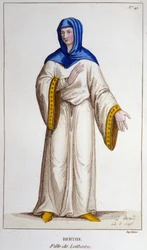 Berthe, datter af Lotharia II, konge af Lotharingia. Gravering fra 1830