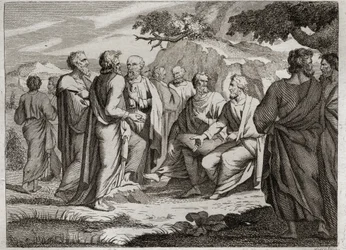 Bible of Royaumont, Det Gamle Testamente: De Tolv Små Profeter. De andre tolv profeter, normalt kaldet de små profeter, fordi de efterlod små skrifter. Illustration fra 1811.