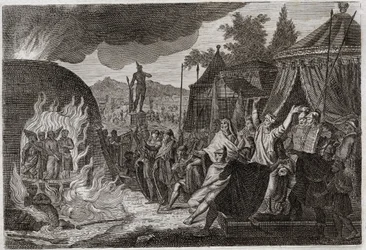 Bible of Royaumont, Gamle Testamente: Babylons tre børn i ovnen. Kong Nebukadnezar II kaster tre unge hebræiske mænd ind i en brændende ovn, hvorfra de på mirakuløst vis bliver befriet. De kaldes Ananias, Azarias og Misael (eller Shadrac