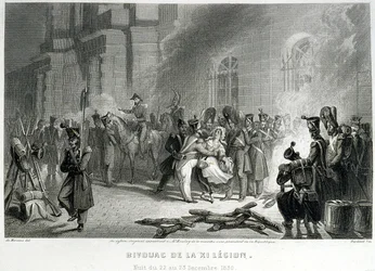Bivuak af XI Legion - nat fra 22. til 23. december 1830 - i "" Fasttes de Gardes Nationales de France""