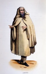 Camaldule, medlem af en religiøs orden (eremit og munk) grundlagt i Camaldoli-dalen (Toscana) af Saint Romuald i 1010. Indgravering af det 19. århundrede.