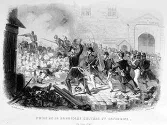 Indfangning af barrikadekulturen Sainte Catherine (24. juni