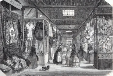 Carre du Palais Royal (Palais-Royal) i Paris i det 19. århundrede - Indgravering i "" Tableau-de-Paris"" af Edmond Texier 1852