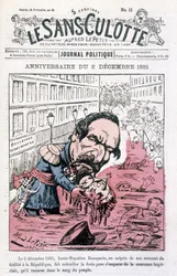 Karikatur over Napoleon 3.s statskup den 2. december 1851 - i «Le sans-culotte»