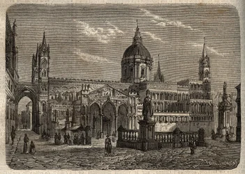 Palermo katedral - Duomo di Palermo - Palermo katedral - indgravering i "Dictionnaire populaire illustrious" - 1864 - af Joseph Decembre og Edmond Allonier -