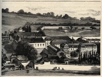 Central House of Clairvaux (fængsel i Clairvaux) - Champagne-Ardenne - gravering i "" PATRIE" - PACUREQUIREQUE BESKRIVELSE AF FRANKRIG I 6 BIND AF LUCIEN HUARD - slutningen af ​​1800-tallet
