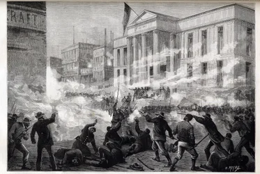 Urolighederne ved domhuset i Cincinnati i 1884 - et oprør, der begyndte efter en nævningekendelse om manddrab efter en berygtet mordsag, 28. marts 1884