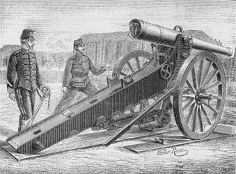 Oberst de Banges 155 mm belejringspistol. I "Album of Science"", Editions Jouvet
