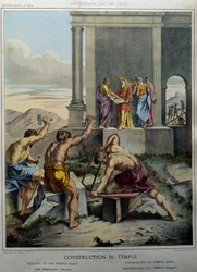 Opførelse af Salomons tempel - i "" Hellig Historie", red. Hachette