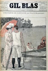 Cover af "" Gil Blas"" illustrerer "" A part of the Campaign""" af Guy de Maupassant. 14/08/1892.
