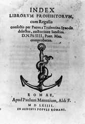 Forside til ""Index of Forbidden Books"", Rom