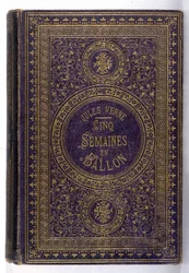 Omslag til bogen "Fem uger en ballon", roman af Jules Verne