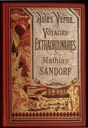 Omslag til bogen Mathias Sandorf, roman af Jules Verne