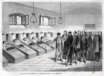 Pantins forbrydelse i oktober 1869. Konfrontation ved lighuset. gravering af 1869