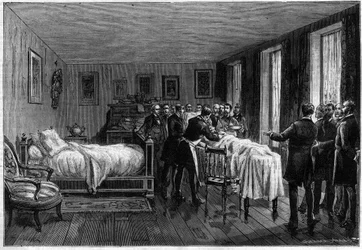 Leon Gambettas død (1838-1882) fransk politiker - obduktionen - i "The Illustrous Journal" fra 1883 -
