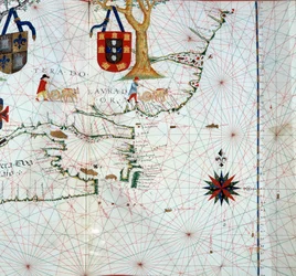 Detalje af et kort over Labrador (Markland), det østlige Canada