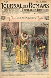 Diane, anerkendt som grevinde af Monsoreau, blev tildelt hoffet. Illustration af "" The Lady of Monsoreau"" af Alexandre Dumas. I "" Journal of illustrated popular novels"".