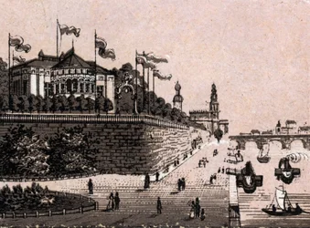 Dresden (Dresden), Tyskland: udsigt over Belvedere. i "" Verden illustrerer 168 visninger"" Udateret (slutningen af det 19. århundrede)