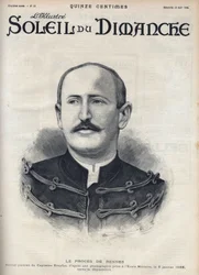 Dreyfus-sag: portræt af Alfred Dreyfus (1859-1935) efter hans fornedrelse under Rennes-processen. Indgravering i "" Le sun-du-dimanche"", 13. august