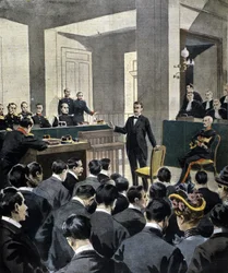 Dreyfus-sag: vidneudsagn fra oberstløjtnant Georges Picquart (1854-1914) ved retssagen mod forfatteren Emile Zola (efter brevet J