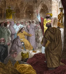 Slutningen af det merovingerske dynasti, 751: afsættelse af kong Childerik III (714-754) af Pepin the Brief (714-768).