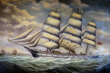 Engelsk klipper Elize Youlton””” Anonymt maleri fra det 19. århundrede. Saint malo, bymuseum