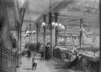 Udvidelser af "Bon marche"-butikkerne: Nyt galleri, der fører til buffeten. Paris 1880.