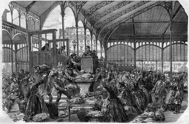 Fiskemarked - Engrosfiskemarked i Paris i 1870