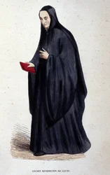Tidligere Benediktiner af Cluny. Gravering fra et album om religiøse ordrer, Paris