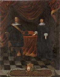 Frederic III de Holstein Gottorp et Marie Elisabeth de Saxe - Hertug Frederik III af Holstein-Gottorp (1597-1659) og hertuginde Marie Elisabeth (1610-1684), Anonym . Olie på lærred. Mål: 103,5x79,5 cm. Nationalmuseum Stockholm