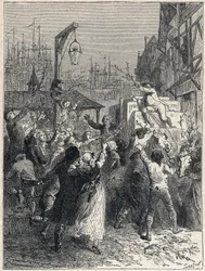 Fransk Revolution: Triumf for Honore Gabriel (Honore-Gabriel) Riqueti, greve af Mirabeau (1749-1791) gik ind i byen Marseille i 1789. Gravering fra 1889. Privat samling.
