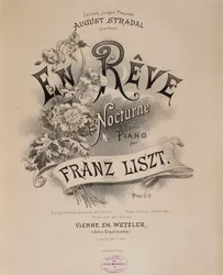 Frontispice af partituret "" En reve"" af Franz Liszt (1811-1886) Bologna fra det 19. århundrede, civico museo musicale