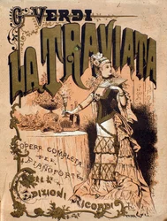 Frontispice af partituret til operaen "La Traviata"" af Giuseppe Verdi (1813-1901) Privatsamling fra det 19. århundrede