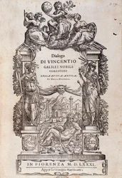 Frontispice fra Dialogue of old and moderne musik af Vincenzo Galilei