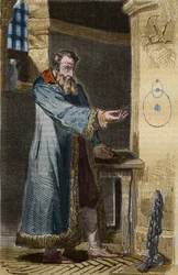 Galilæa og inkvisitionen: "" E pure so muove! "" (Og alligevel vender det). Den italienske astronom Galileo Galilei (1564-1642) udtalte sine ord i 1633 i sit fængsel efter at være blevet tvunget før inkvisitionen til at benægte sin teori om, at Jorden drej