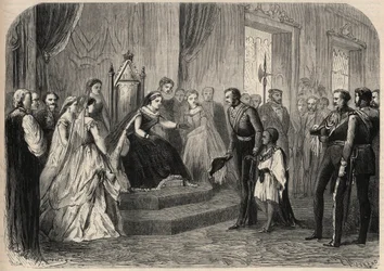 General Robert Cornelis (Cornelius) Napier (1810-1890) introducerede Leul Alemayehou Tewodros (1861-1879), søn af den etiopiske negus Theodoros II (Tewodros), for dronning Victoria Iere (1819-1901). Indgravering i "The Illustrious Universe"