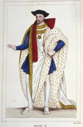 Henrik II, konge af Frankrig (1519 - 1559) gravering af 1830
