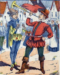 Herault udgiver redigeringen. Anonym illustration til "" Æselskind""-fortælling af Charles Perrault (1628-1703), fransk forfatter. Billedmateriale Marcel Vagne, Jarville Nancy, udateret (slutningen af det 19. århundrede).