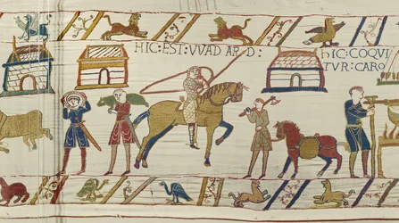 Her er Wadard, Bayeux Tapestry (uldbroderi på hør)