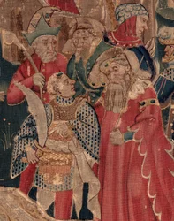 Historien om Saint Piat og Saint Eleuthère, Scene 12: Opstandelsen af ​​tribunens datter Detalje.
