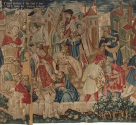 Historien om Saint Piat og Saint Eleuthère, Scene 4: Hirineus ødelægger Tournai-folkets idol