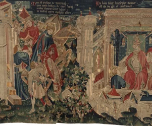 Historien om Saint Piat og Saint Eleuthère, Scene 8: Saint Éleuthère tager til Rom for at modtage investitur