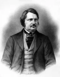 Honore de Balzac (1799-1850) fransk forfatter, ca. 1840 (gravering)