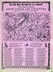Illustreret tavle til en mexicansk sang om verdens ende, samlet af Antonio Vanegas Arroyo (1850-1917) 1899