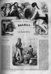 Illustration af "Vendetta", roman af Honore de Balzac (1799-1850).