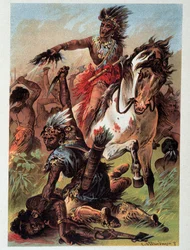 Illustration af "" læderstrømper" af F. Cooper