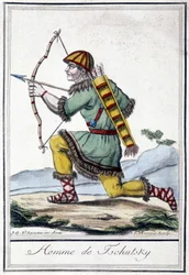 Illustration af en russisk jæger (Tschutsky) i det 19. århundrede.